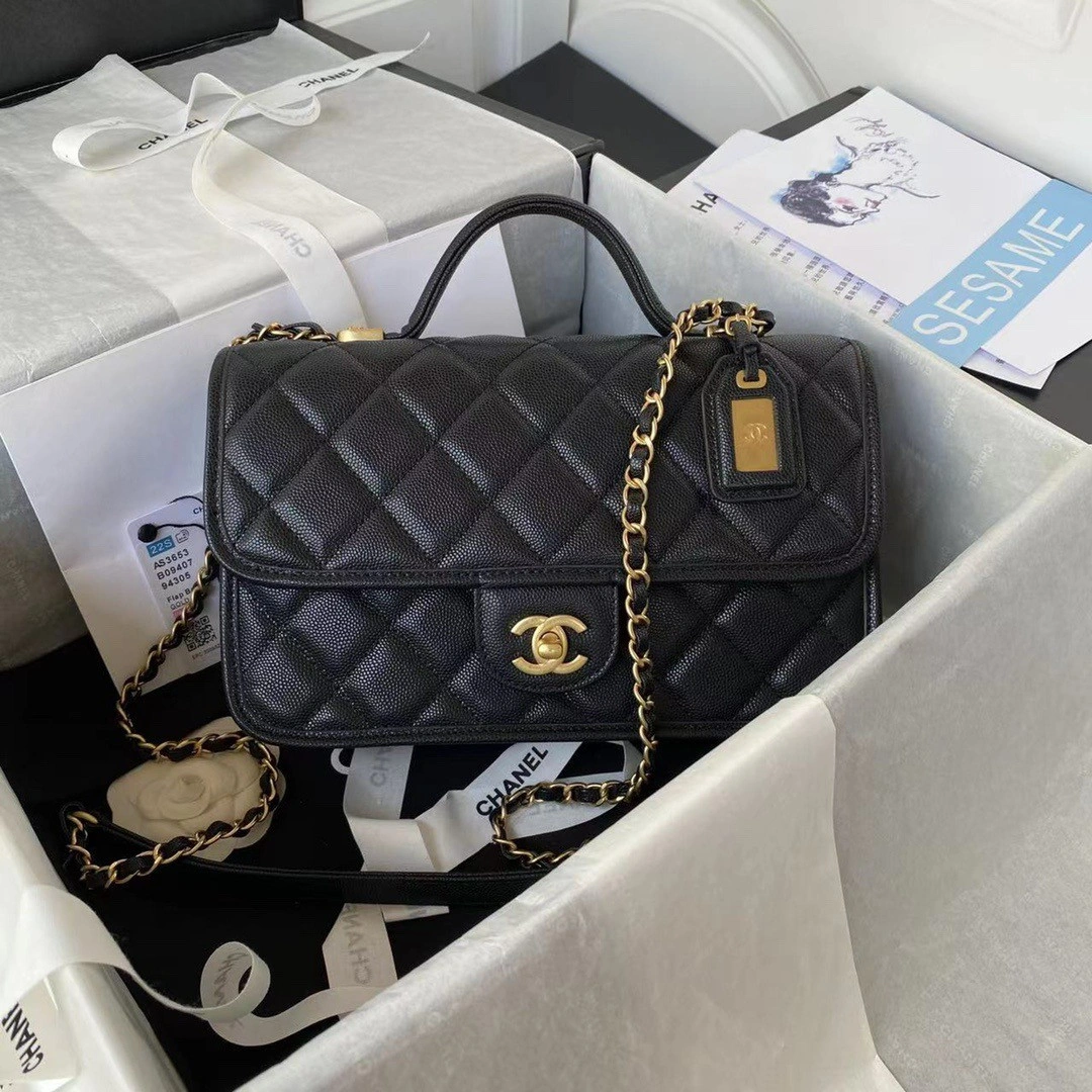 CHANEL SMALL FLAP BAG WITH TOP HANDLE StreetReady 977