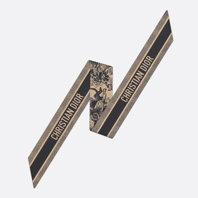 BestValue 1813 Dior Mitzah Twill In Toile de Jouy Sauvage Motif Silk Beige - Image 3