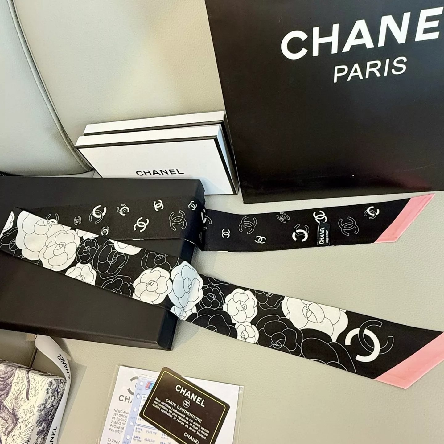Chanel Silk Scarf Minimalist 6066
