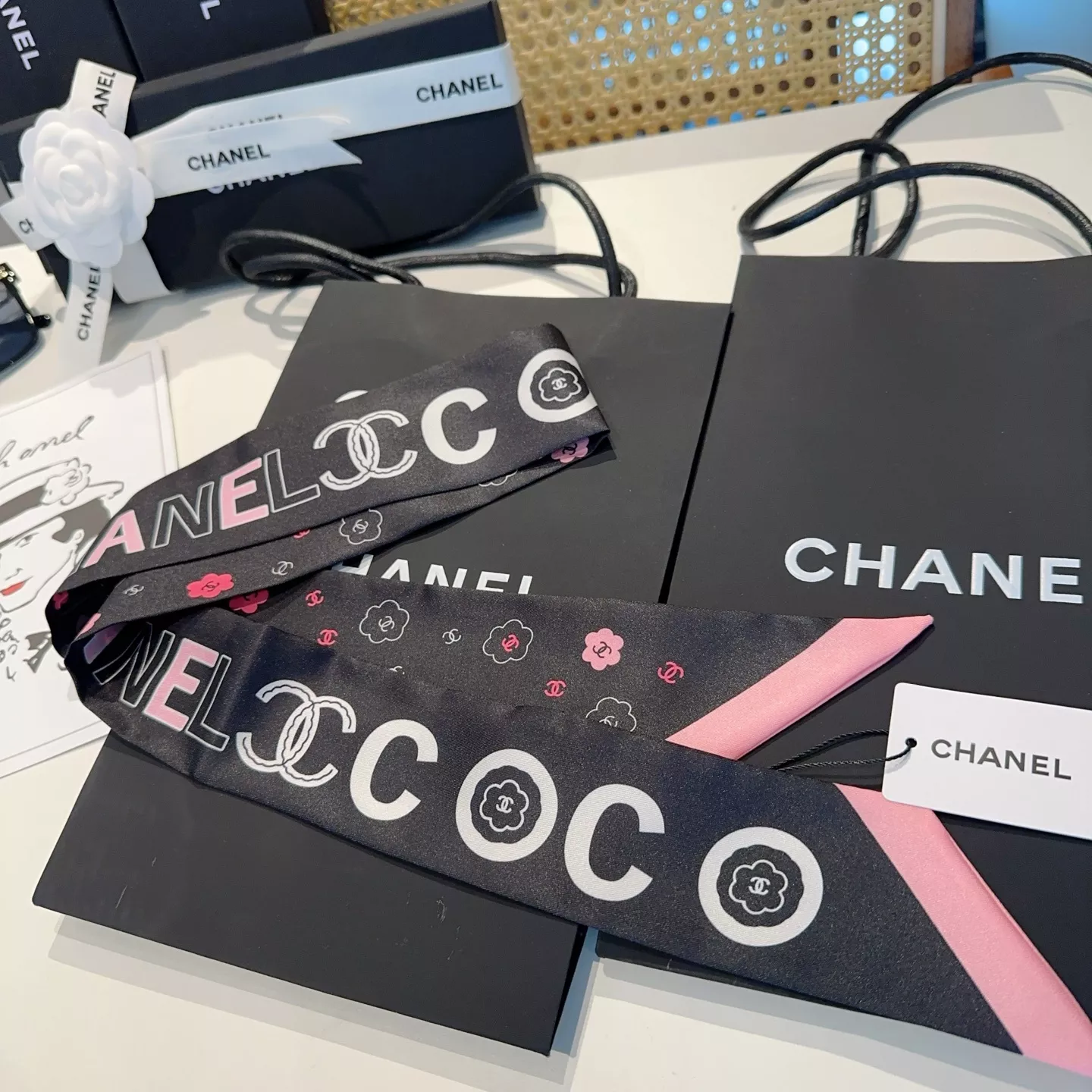 Chanel Silk Scarf Popular 9711