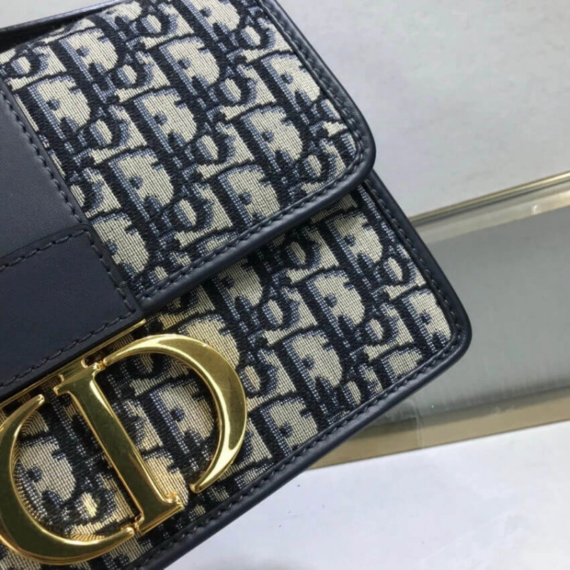 24 x 17 x Christian Dior 30 Montaigne Bag Blue Oblique Jacquard - Image 8