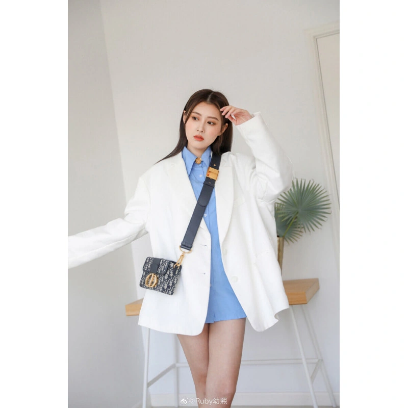 17.5 x 11 Christian Dior 30 Montaigne Box Bag Blue Oblique Jacquard - Image 3