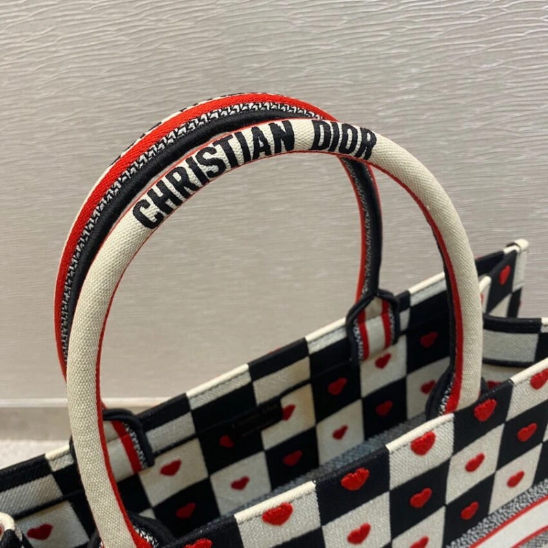 Christian Dior Dioramour Book Tote D-Chess Heart Embroidery - Image 8