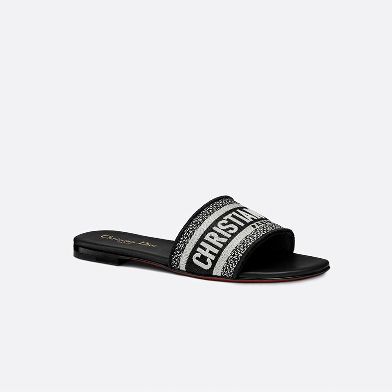 Christian Dior Dway Slides Women Canvas Black EasyMatch 8886 - Image 3