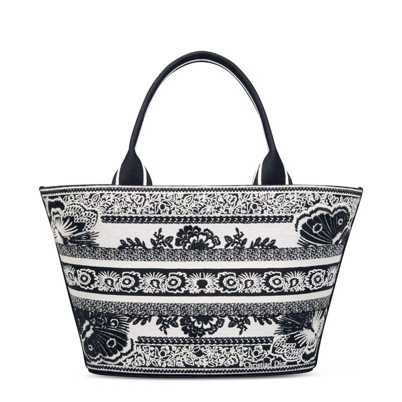 Christian Dior Hat Basket Bag In Butterfly Bandana Motif Canvas Black ModernLook 4249 - Image 3