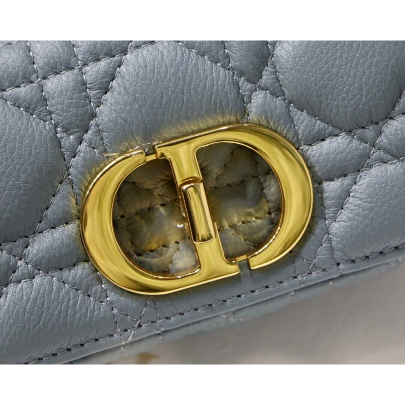 Removable Christian Dior Micro Caro Bag Cloud Blue Supple Cannage Calfskin - Image 4