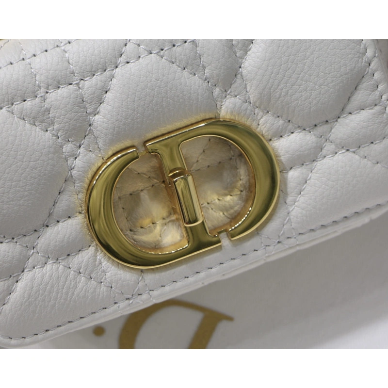 The Dior C Christian Dior Micro Caro Bag White Supple Cannage Calfskin - Image 3