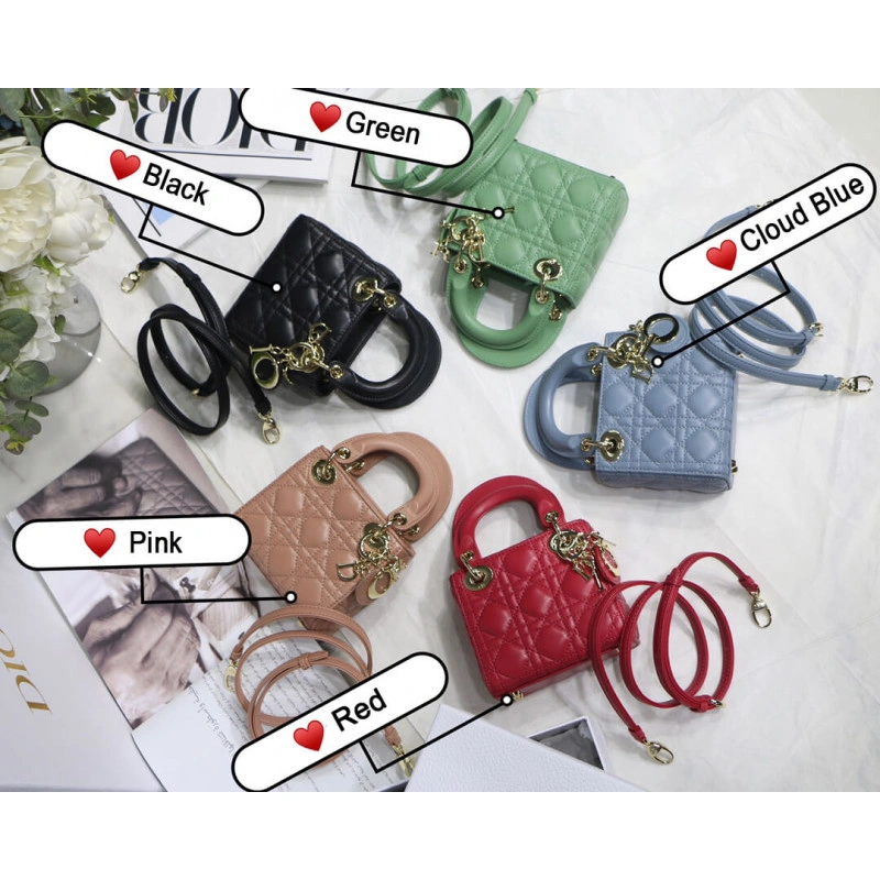 'D.I.O.R. Christian Dior Micro Lady Dior Bag Black Cannage Lambskin - Image 11