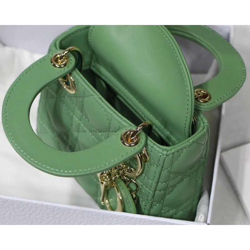 The Lady D Christian Dior Micro Lady Dior Bag Green Cannage Lambskin - Image 13