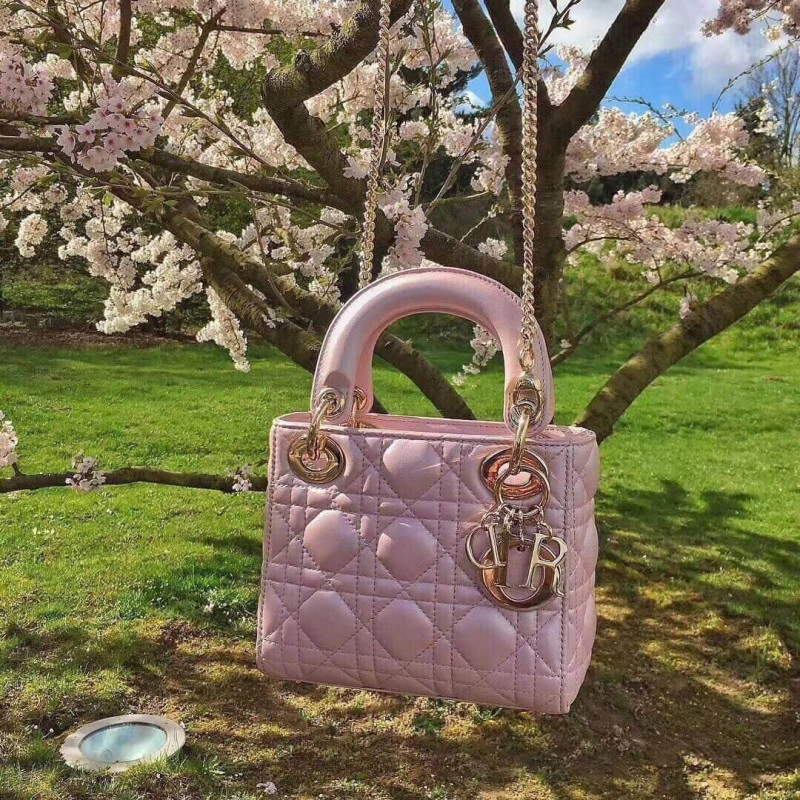 The bag m Christian Dior Mini Lady Dior Bag Pink Cannage Lambskin - Image 5