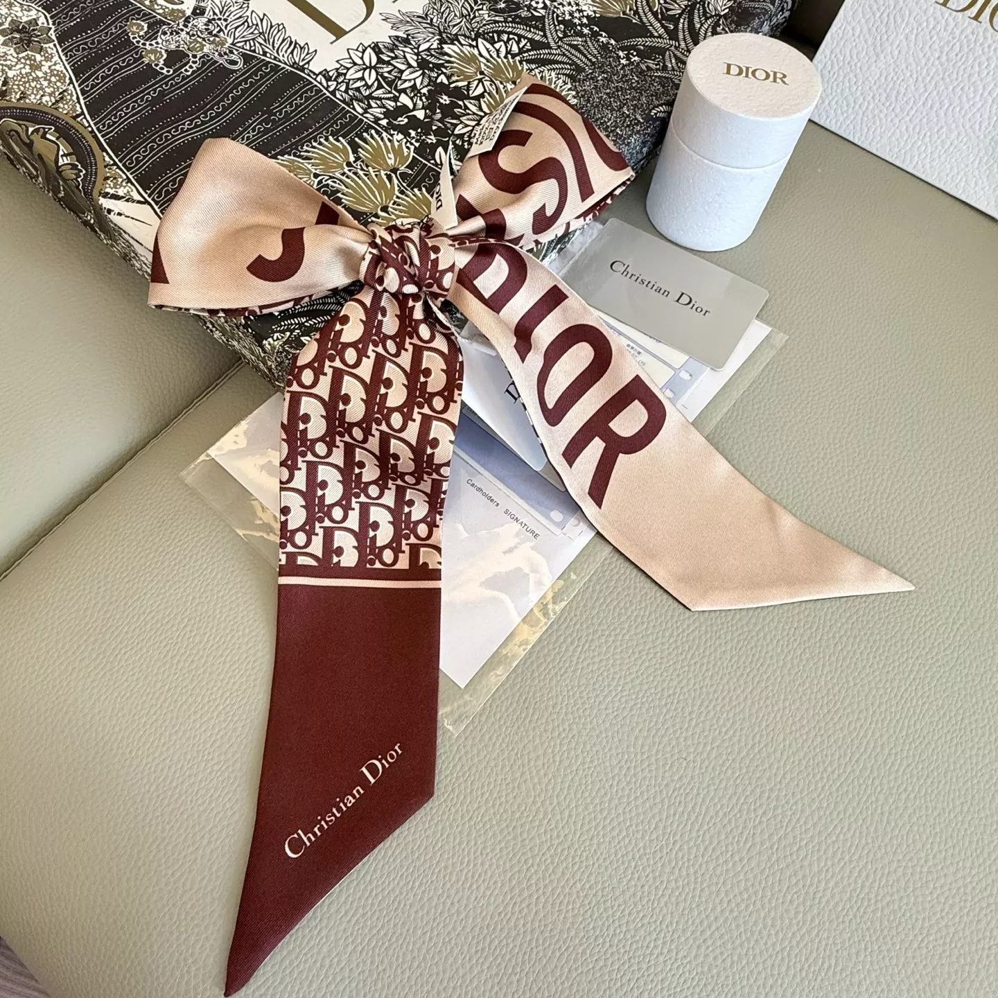 Christian Dior Silk Scarf Lightweight 2736 - Image 3