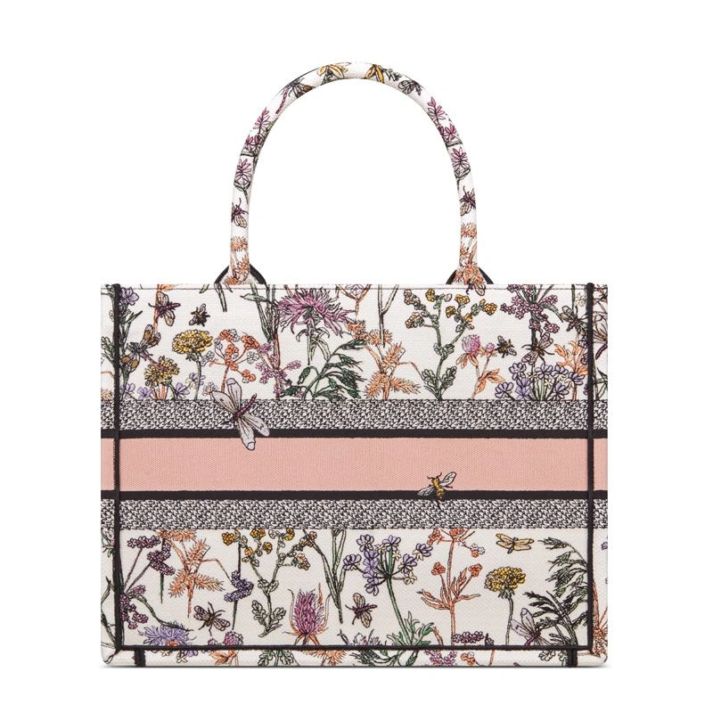 Dior Book Tote In Herbarium Motif Canvas White Fashionable 7428 - Image 3