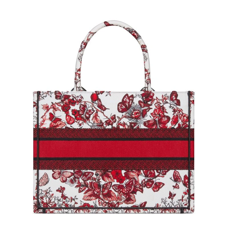 Dior Book Tote In Le Coeur des Papillons Motif Canvas White Red BestValue 6295 - Image 3