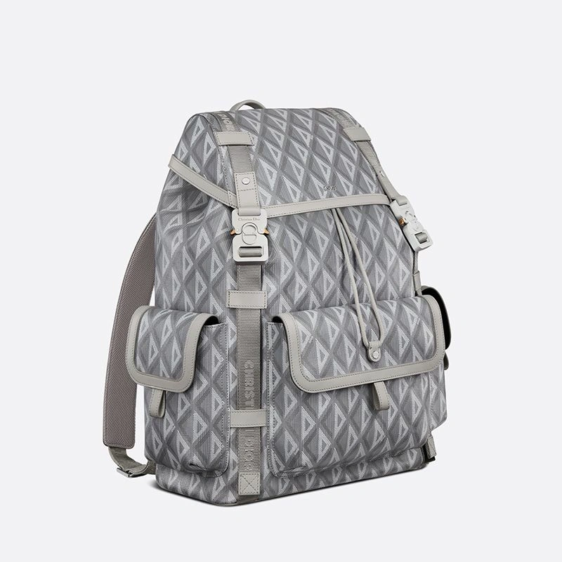 Dior Hit The Road Backpack CD Diamond Motif Canvas Grey SmartChoice 7121 - Image 3