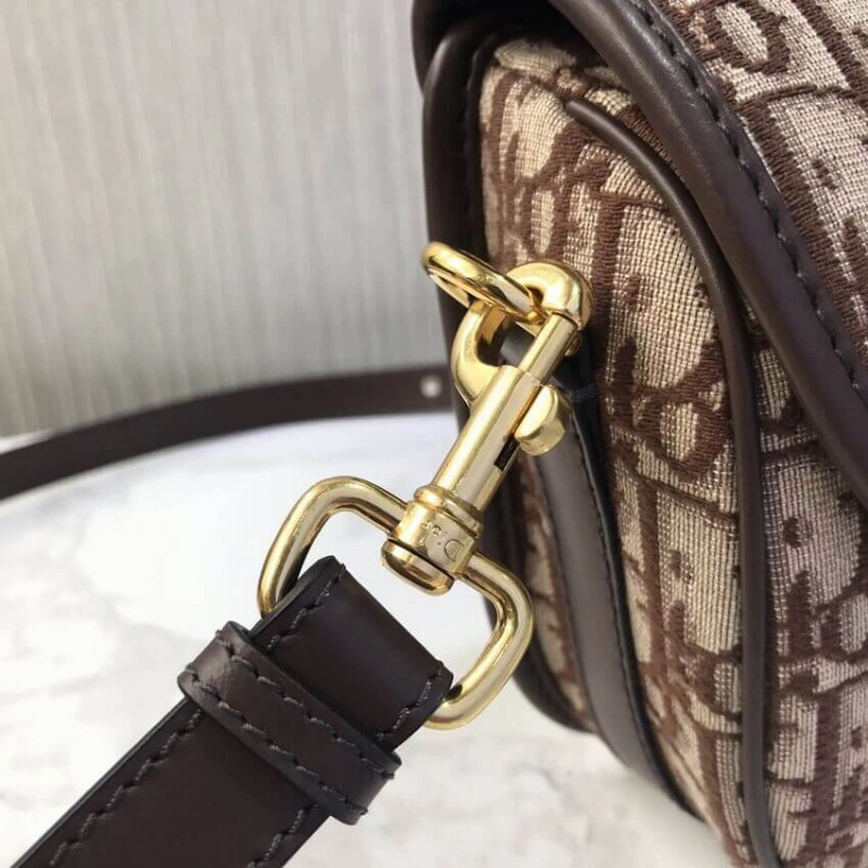 Back pock Dior Medium Bobby Bag Brown Oblique Jacquard - Image 8