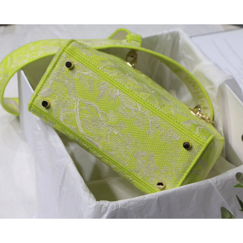 The bag m Dior Medium Lady D-Lite Bag Lime Toile de Jouy Reverse Embroidery - Image 10