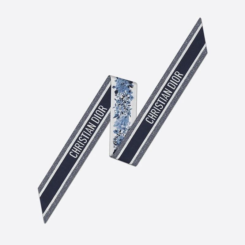 Dior Mitzah Twill In Jardin d'Hiver Motif Silk Blue SportInspired 8571 - Image 3