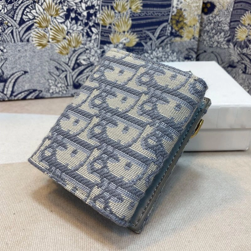 Dior Saddle Three-Fold Wallet Oblique Motif Canvas Grey WellDesigned 6902 - Image 3