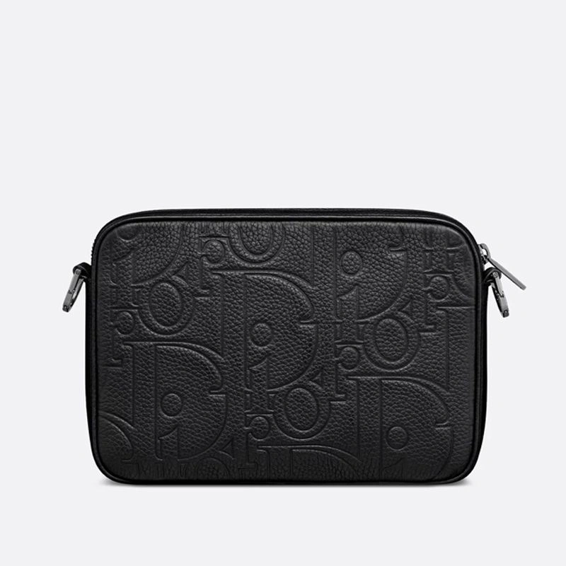 Dior Saddle Triple Pouch In Dior Signature Grained Calfskin Black Trendy 8704 - Image 3
