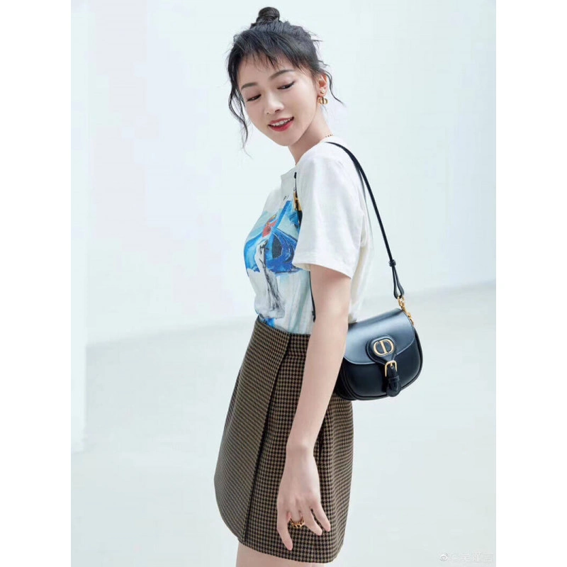 'Christia Dior Small Dior Bobby Bag Black Box Calfskin - Image 4