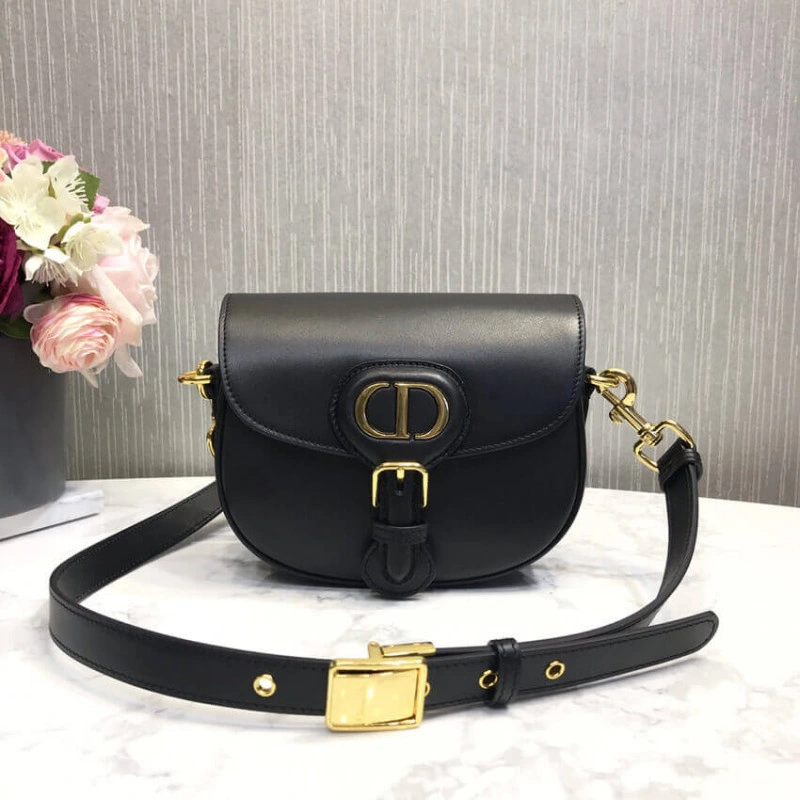'Christia Dior Small Dior Bobby Bag Black Box Calfskin - Image 8