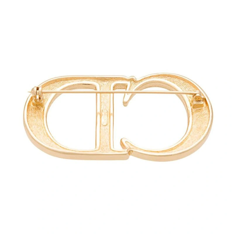 GoAnywhere 2450 Dior CD Brooch Metal with White Crystals Gold - Image 3