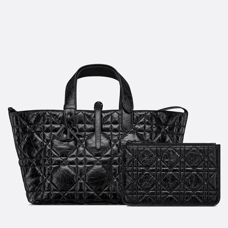 GoAnywhere 7351 Dior Toujours Bag In Macrocannage Crinkled Calfskin Black - Image 3