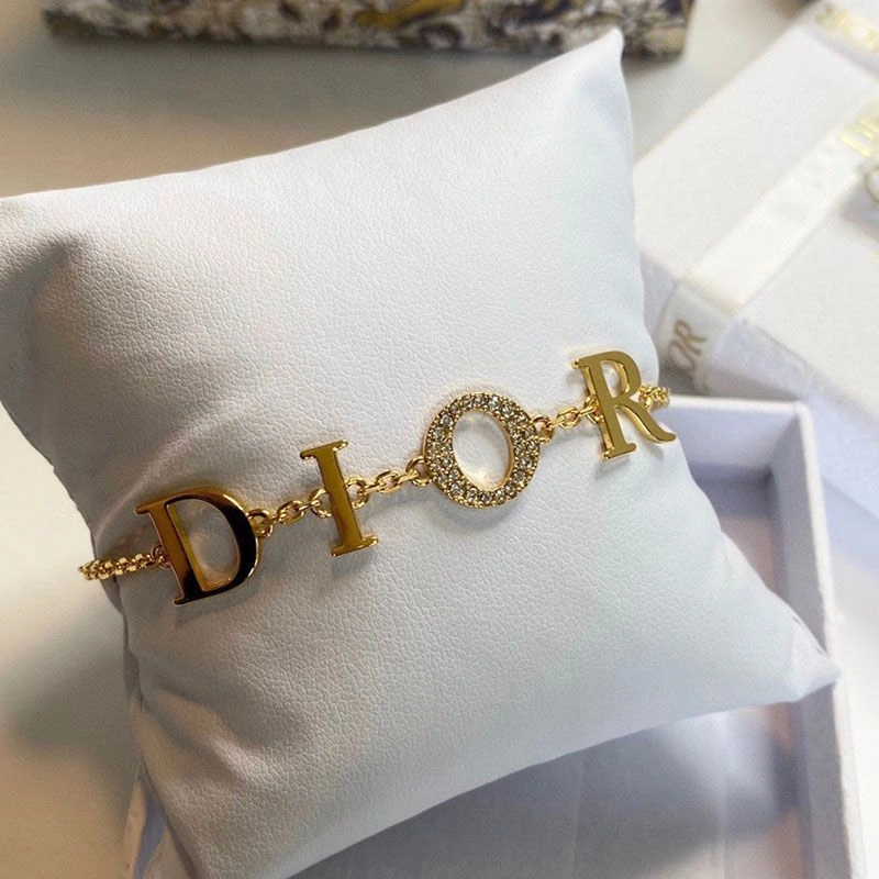 GoodFit 8301 Diorevolution Necklace Metal And White Crystals Gold - Image 3