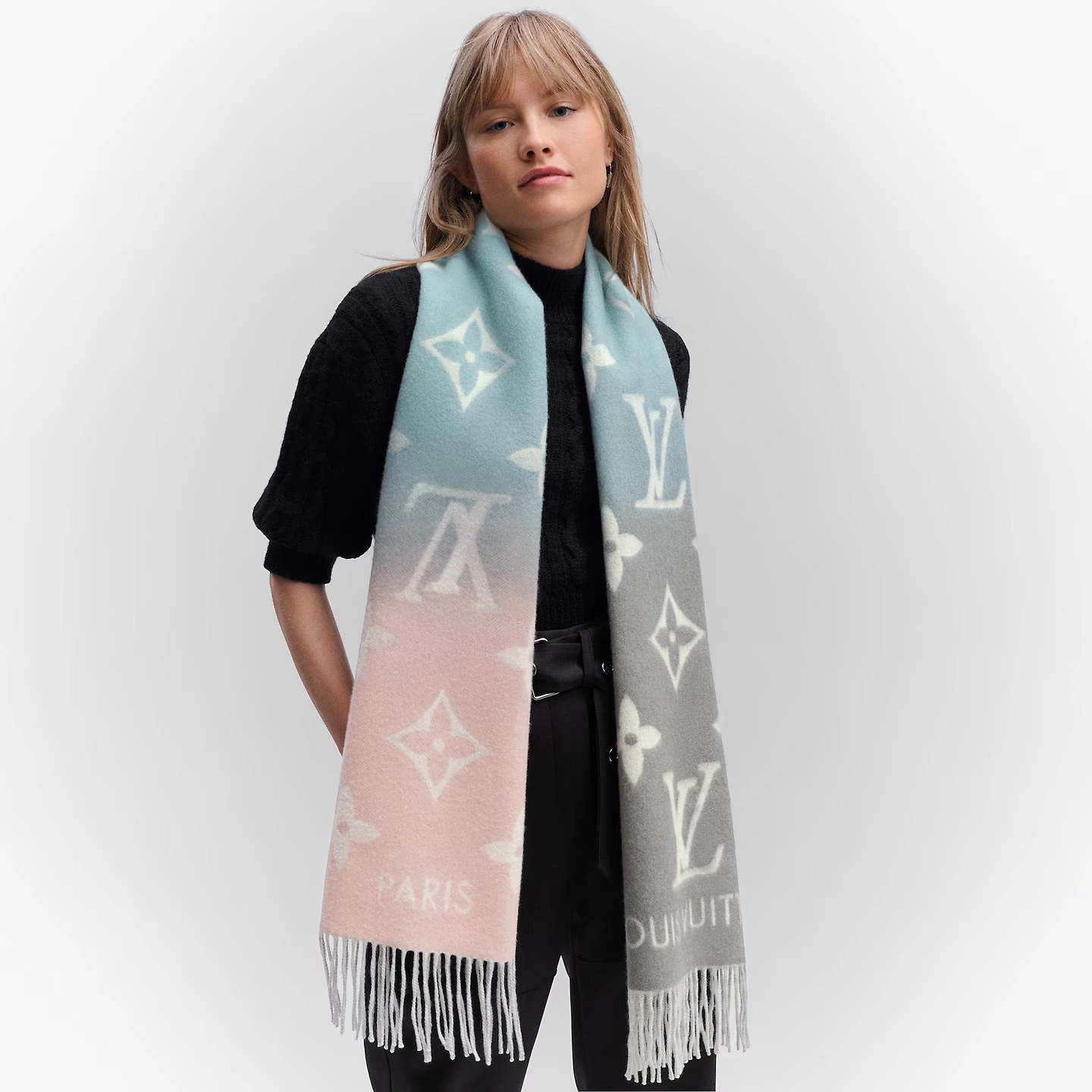 Louis Vuitton Bleu Rose M70868 Reykjavik Gradient Scarf - Image 3