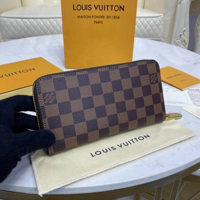1 open co Louis Vuitton Damier Ebene Zippy Wallet Pink - Image 3