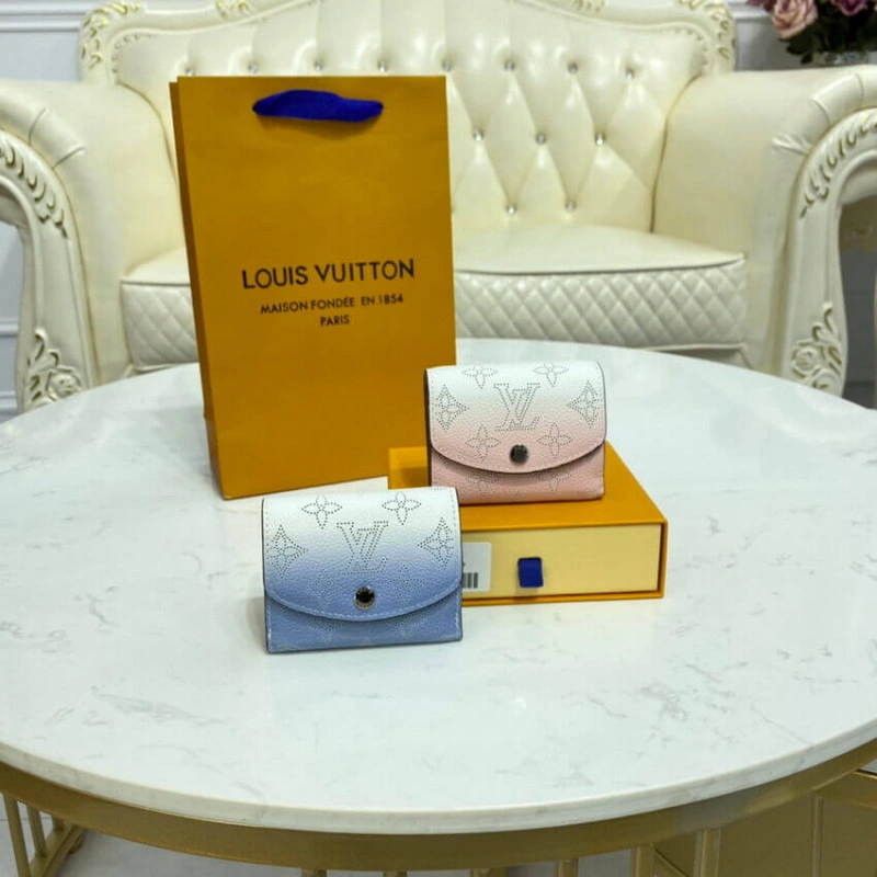 Mahina pe Louis Vuitton Iris XS Wallet in Pink Gradient Mahina Perforated Leather - Image 9