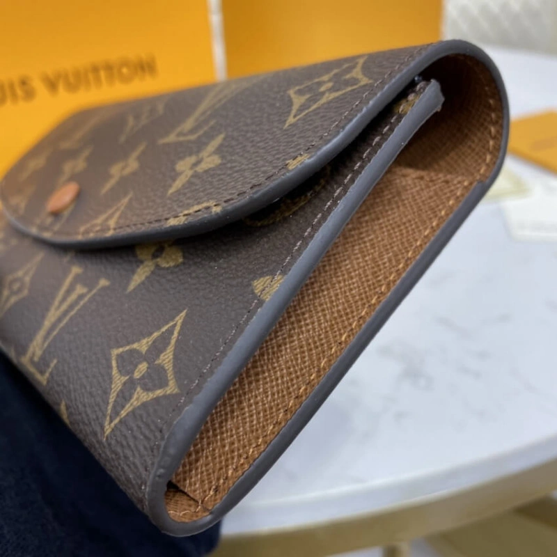 1 large g Louis Vuitton Monogram Canvas Emilie Wallet Brown - Image 4