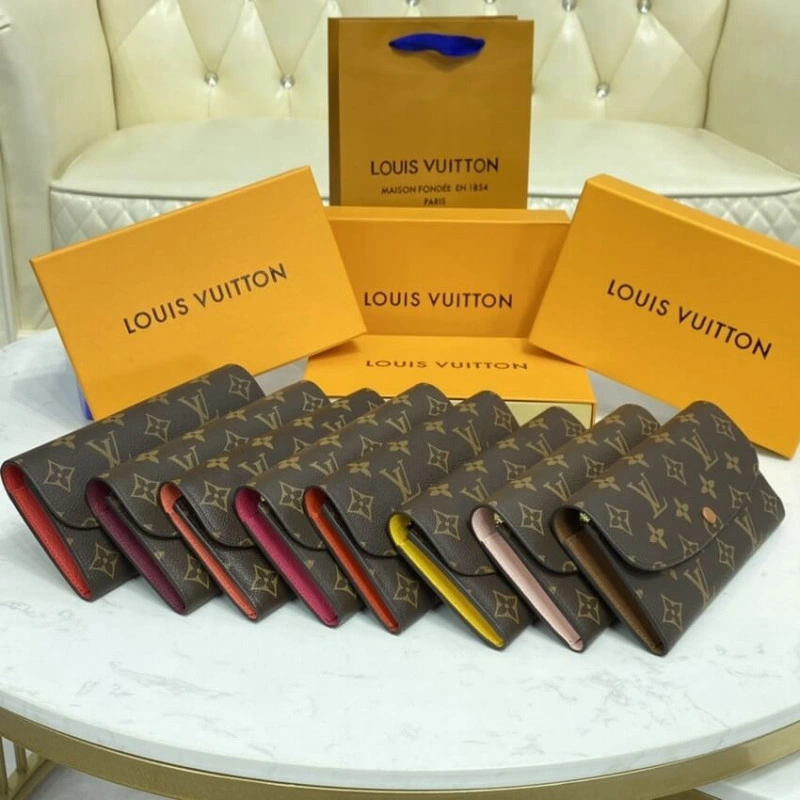 1 large g Louis Vuitton Monogram Canvas Emilie Wallet Brown - Image 10