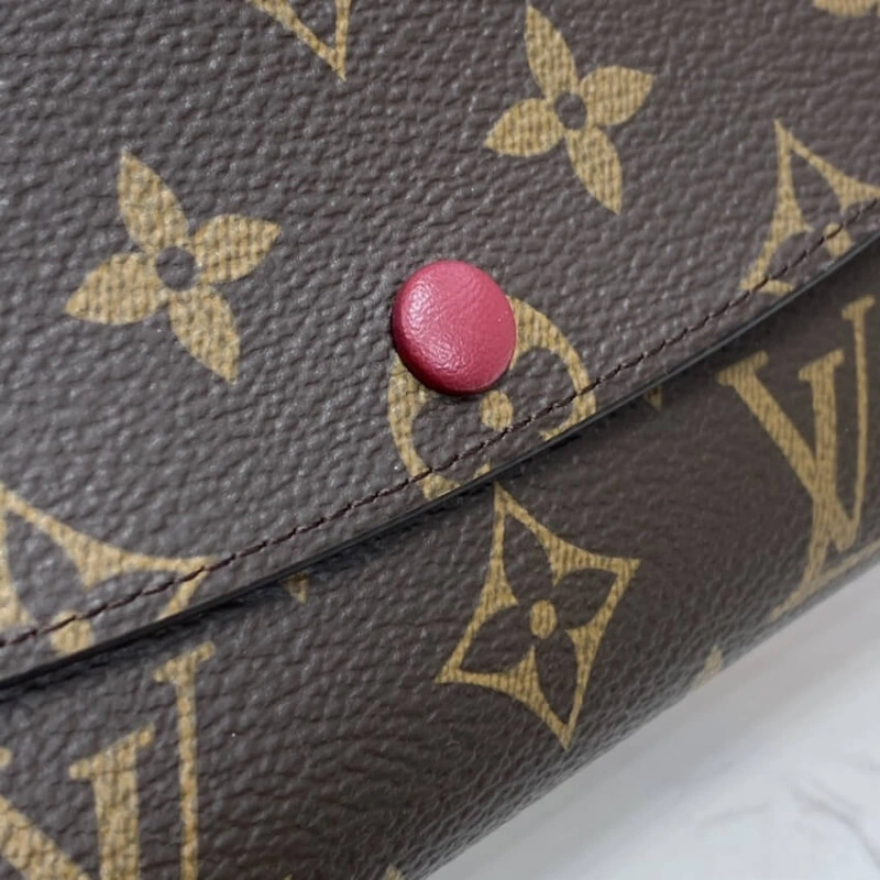 4 credit Louis Vuitton Monogram Canvas Emilie Wallet Fuchsia - Image 6