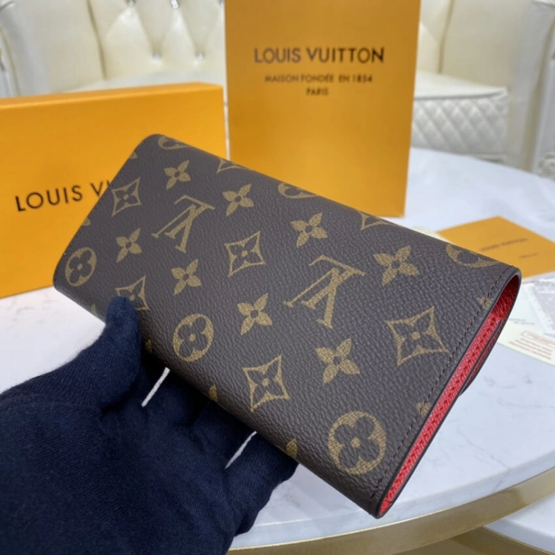 Proving th Louis Vuitton Monogram Canvas Emilie Wallet Red - Image 3