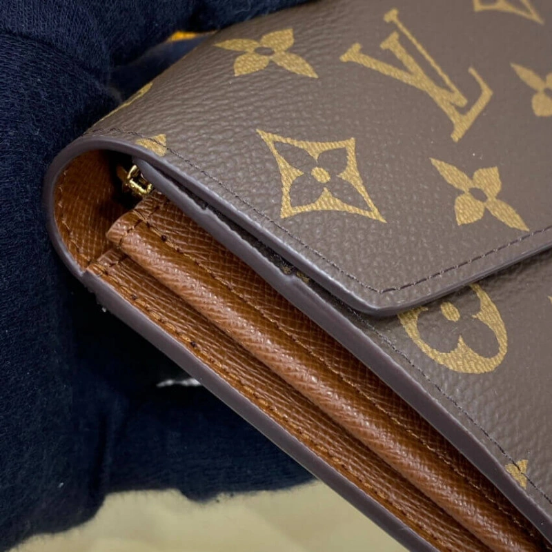 16 card s Louis Vuitton Monogram Cavas Sarah Wallet Brown - Image 5