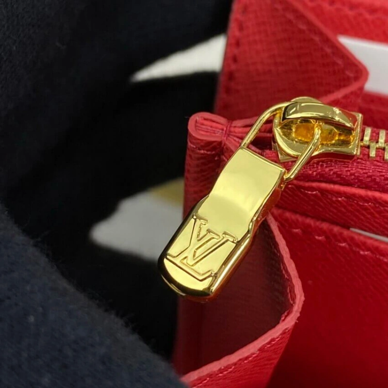 16 card s Louis Vuitton Monogram Cavas Sarah Wallet Red - Image 10