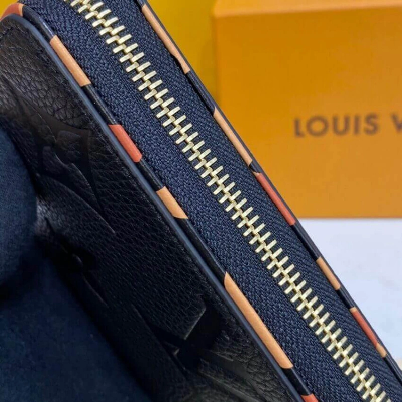 Cowhidele Louis Vuitton Monogram Empreinte Leather with Animal-Print Zippy Wallet Black - Image 6
