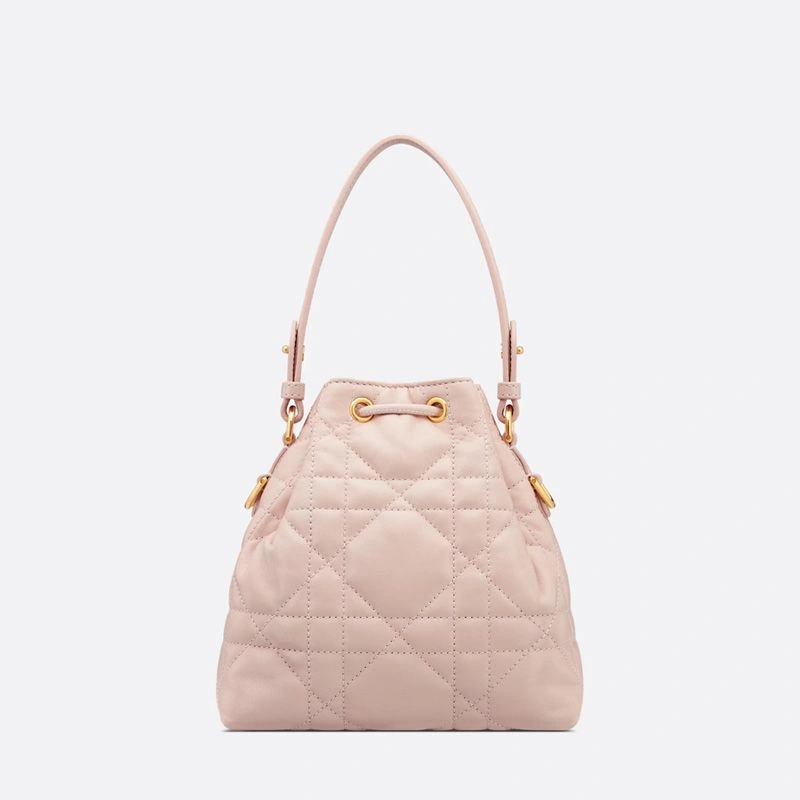 Nano Dior Caro Bucket Bag In Macrocannage Lambskin Cherry SmartChoice 3600 - Image 3