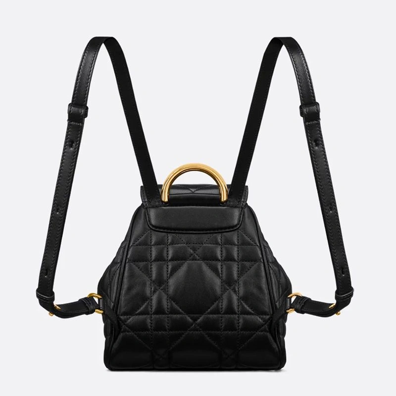 Small Dior Caro Backpack In Macrocannage Lambskin Black Comfortable 7176 - Image 3