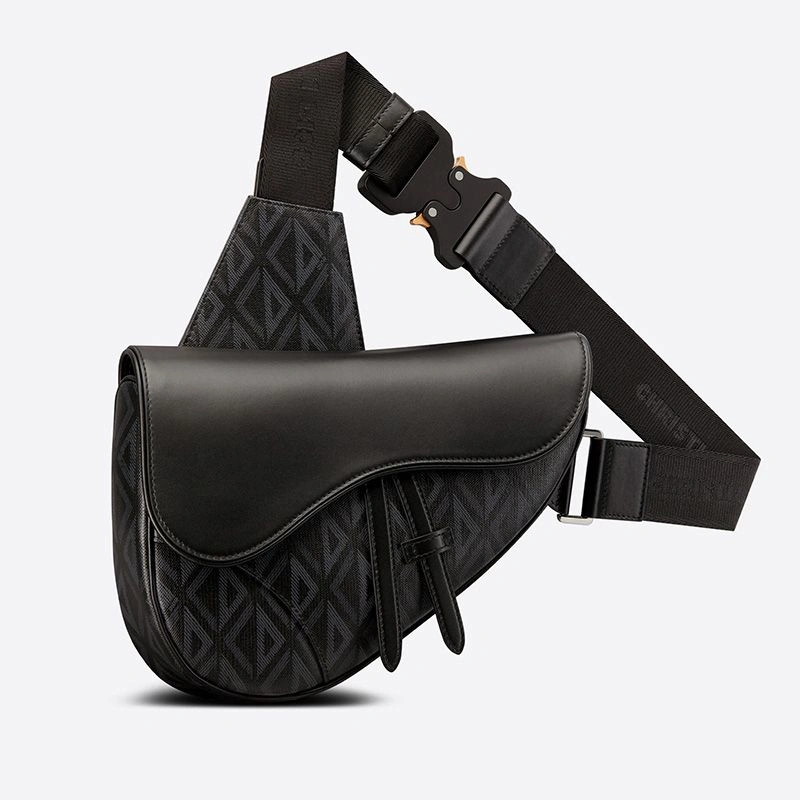 SmartChoice 500 Dior Saddle Crossbody CD Diamond Motif Canvas Black - Image 3