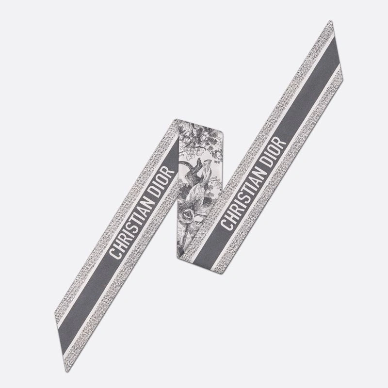 TopPick 6372 Dior Mitzah Twill In Toile de Jouy Sauvage Motif Silk Grey - Image 3