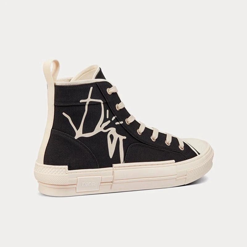 WellDesigned 374 Dior B23 High-Top Sneakers Unisex Cactus Jack Dior Motif Canvas Black - Image 3