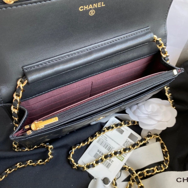 CHANEL CHAIN WALLET LAMBSKIN NEW EDITION ModernLook 1356 - Image 8