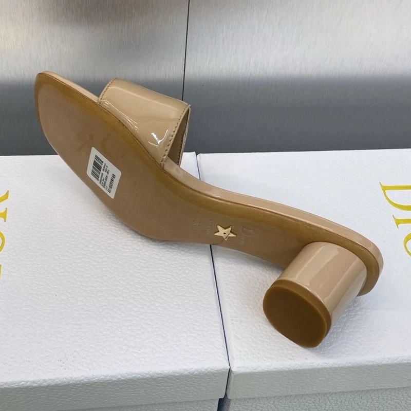 C'est Dior Slides Women Patent Leather Khaki - Image 4