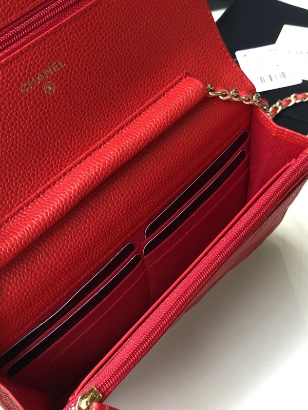 Comfortable CHANEL CHAIN WALLET CAVIAR WITH GOLD HARDWARE 714 - Image 4
