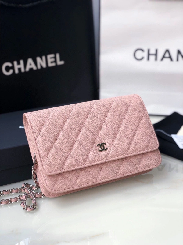 CHANEL CHAIN WALLET CAVIAR WITH SILVER HARDWARE HighQuality 716 - Image 5