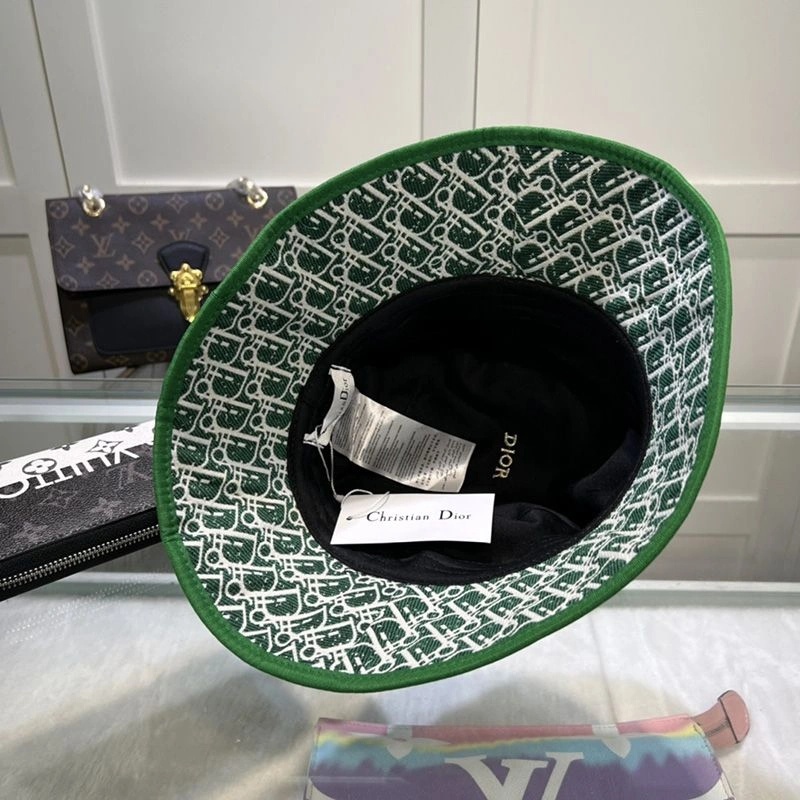 Christian Dior Bucket Hat D-Oblique Motif Canvas Green - Image 3