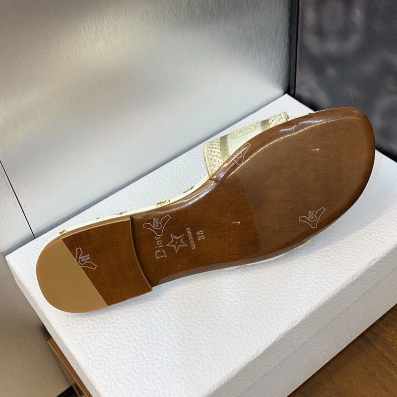 Christian Dior Dway Slides Women Gradient Butterflies Motif Canvas White - Image 3