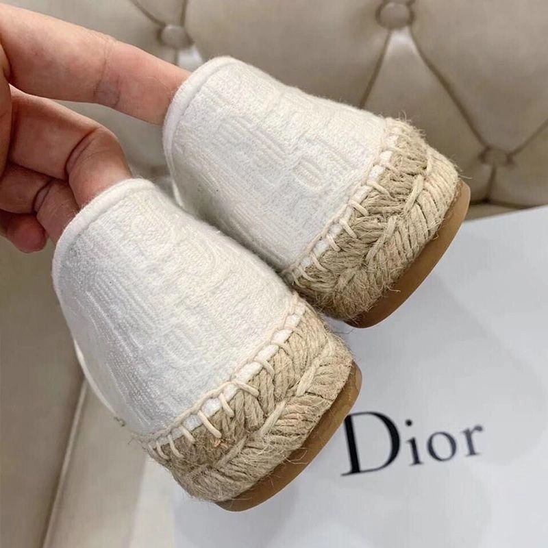 Christian Dior Granville Espadrilles Women Oblique Motif Canvas White - Image 3